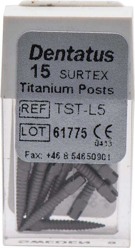 Classic Surtex Titan Wurzelstifte Packung 15 Stück 11,8 mm, Ø 1,65 mm, Größe 5