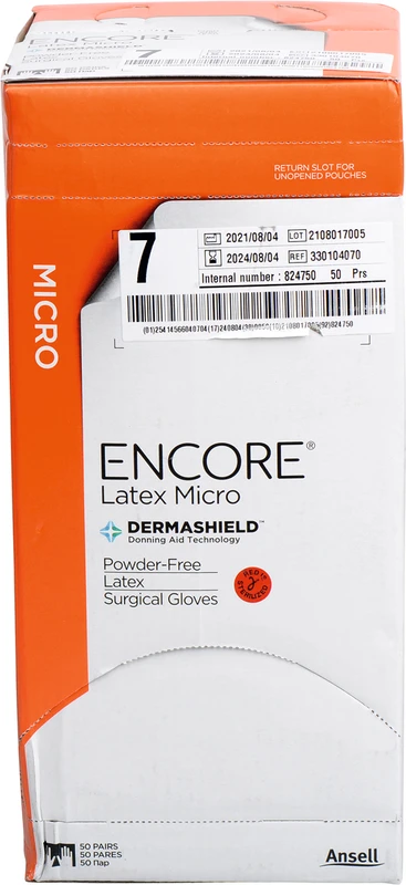 ENCORE® Latex Micro Packung 50 Paar puderfrei, braun, Größe 7