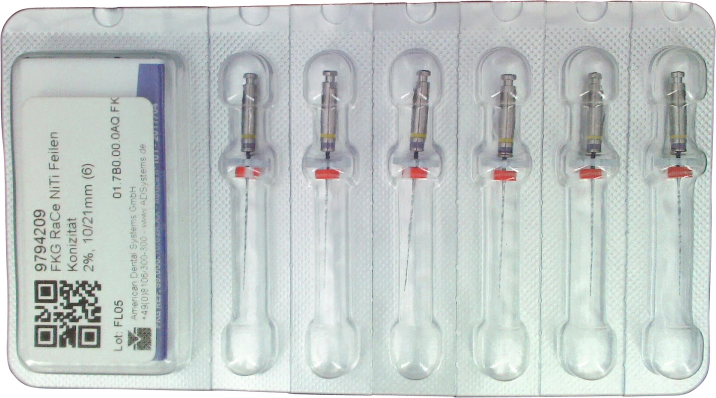 FKG RaCe Packung 5 Stück 21 mm ISO 010, 2 %