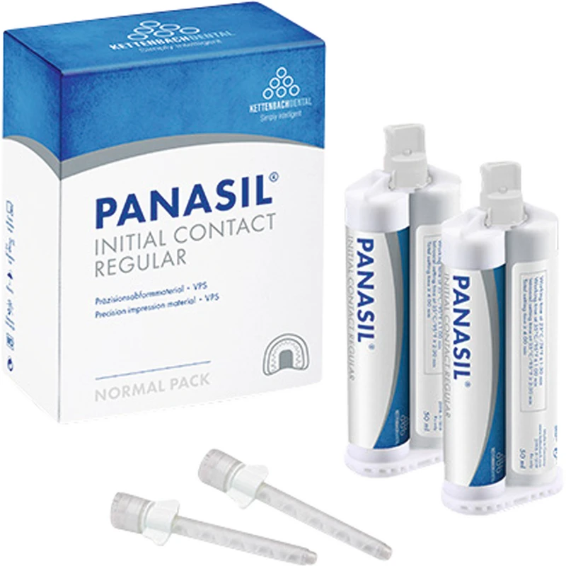 Panasil® initial contact Regular Normalpackung 2 x 50 ml Doppelkartusche Regular, 6 Mischkanülen weiß